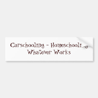 Autocollant De Voiture Carschooling - Homeschooling celui qui fonctionne