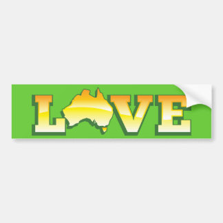 Autocollant De Voiture Carte australienne de coeur d'amour de l'Australie