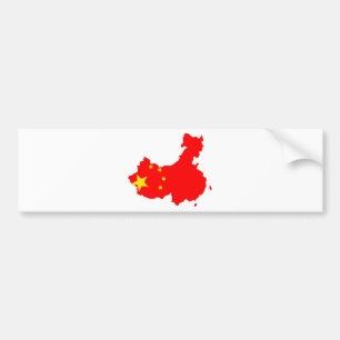 Autocollant De Voiture Carte de drapeau de la Chine normale