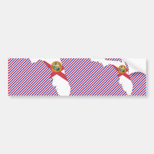 Autocollant De Voiture Carte de drapeau de la Floride