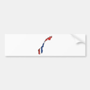 Autocollant De Voiture Carte de drapeau de la Norvège normale