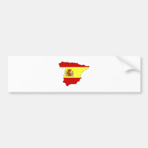 Autocollant De Voiture Carte de drapeau de l'Espagne normale