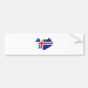 Autocollant De Voiture Carte de drapeau de l'Islande normale