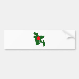 Autocollant De Voiture Carte de drapeau du Bangladesh normale