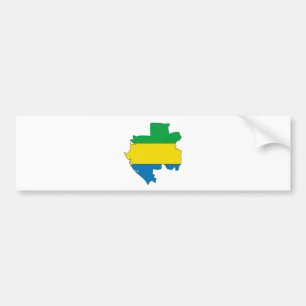 Autocollant De Voiture Carte de drapeau du Gabon normale