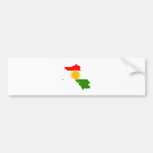 Autocollant De Voiture Carte de drapeau du Kurdistan normale