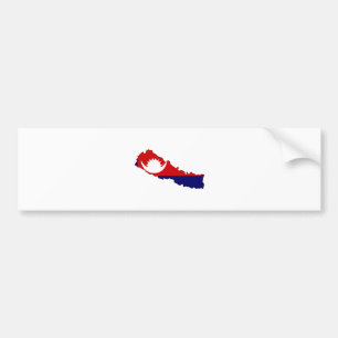 Autocollant De Voiture Carte de drapeau du Népal normale