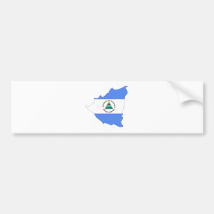 Autocollant De Voiture Carte de drapeau du Nicaragua normale