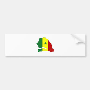 Autocollant De Voiture Carte de drapeau du Sénégal normale