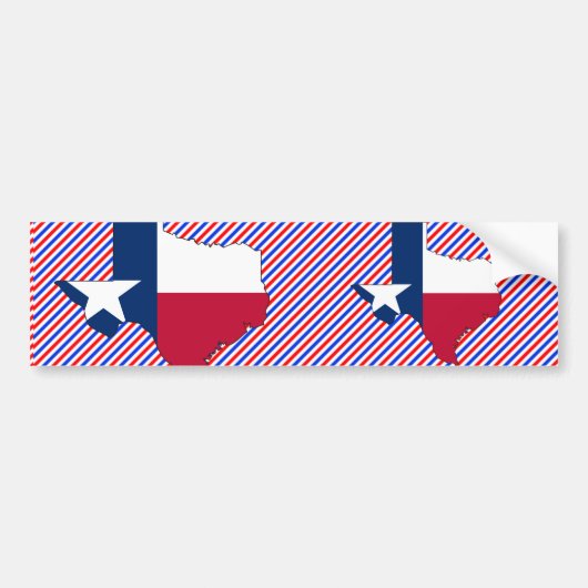 Autocollant De Voiture Carte de drapeau du Texas (Devant)