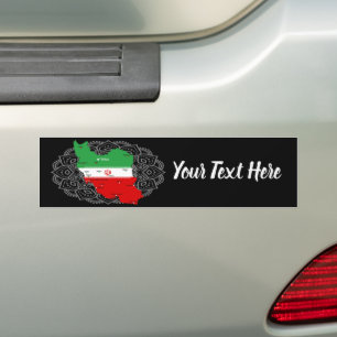 Autocollant De Voiture Carte de l'Iran avec drapeau et emblème