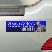 Autocollant De Voiture Carte de score d'Obama : Blâme Bush (En voiture)