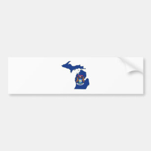 Autocollant De Voiture Carte du drapeau de l'État du Michigan