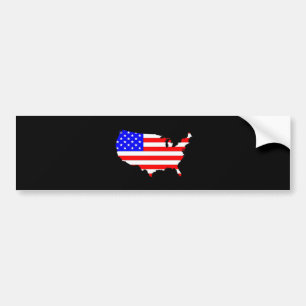 Autocollant De Voiture Carte du drapeau des États-Unis