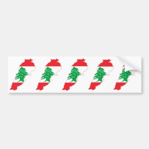 Autocollant De Voiture Carte du drapeau du Liban CINQ