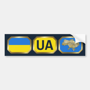 Autocollant De Voiture Carte du drapeau ukrainien Sticulation de pare-cho