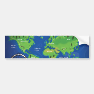 Autocollant De Voiture Carte du monde
