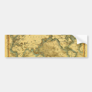 Autocollant De Voiture Carte du monde antique