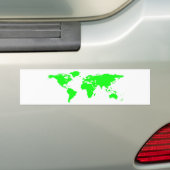 Autocollant De Voiture Carte du monde blanc vert (En voiture)