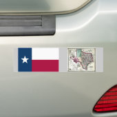 Autocollant De Voiture Carte du Texas et drapeau d'état (En voiture)