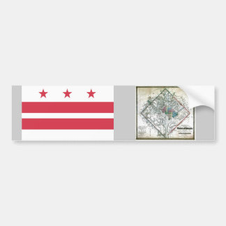 Autocollant De Voiture Carte et drapeau de Washington DC