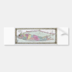 Autocollant De Voiture Carte historique des voyageurs 1855-1857 du Long