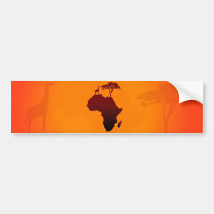 Autocollant De Voiture Carte Safari africaine - Sticker pare-chocs