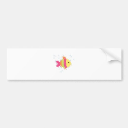 Autocollant De Voiture Carton de poisson mignon (Devant)