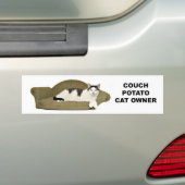 Autocollant De Voiture Cat couch Potato (En voiture)