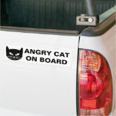 AUTOCOLLANT DE VOITURE CAT FÂCHÉ À BORD (Sur camion)