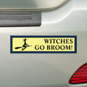 Autocollant De Voiture Cat On Broomstick Bumper Sticker (En voiture)