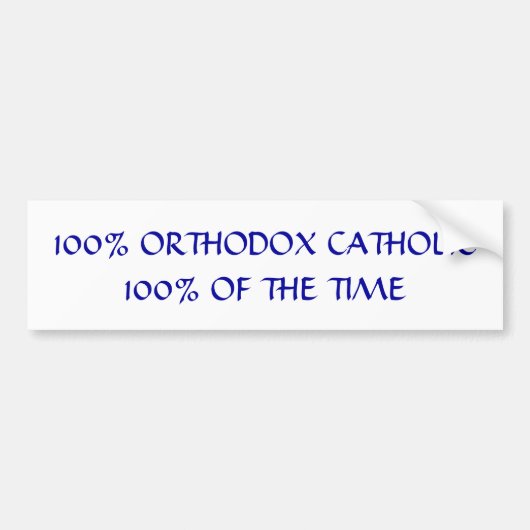 Autocollant De Voiture Catholique orthodoxe de 100% (Devant)