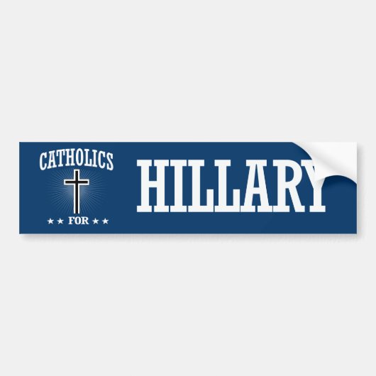 AUTOCOLLANT DE VOITURE CATHOLIQUES POUR HILLARY (Devant)