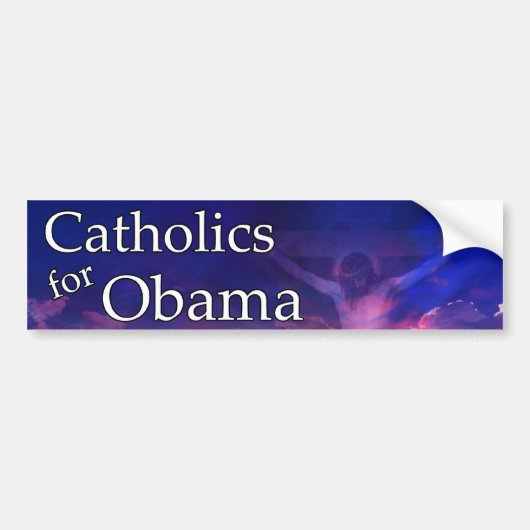 Autocollant De Voiture Catholiques pour Obama (Devant)
