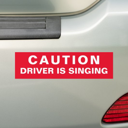 Autocollant De Voiture Caution Driver is Singing (En voiture)