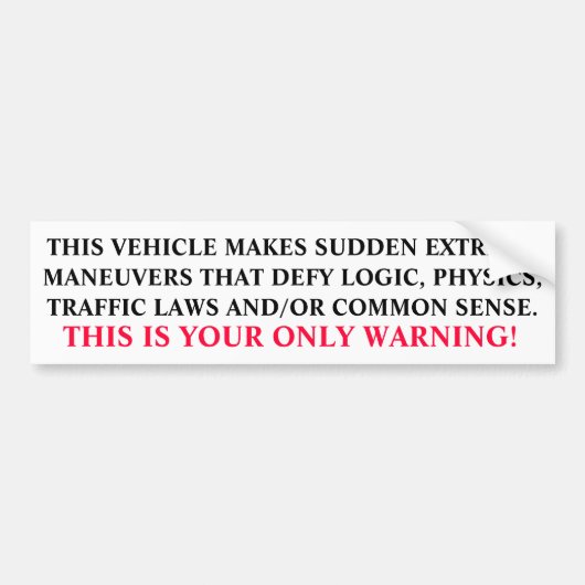 AUTOCOLLANT DE VOITURE CE VÉHICULE (Devant)