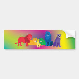 Autocollant De Voiture Célébrez votre fierté Rainbow Lion Pride