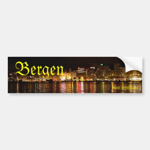 Autocollant De Voiture Certificat de visite de Bergen voyage en Norvège