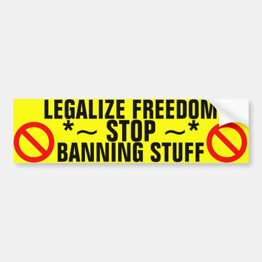 Autocollant De Voiture Cessez d'interdire la substance (Devant)