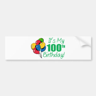 Autocollant De Voiture C'est mon 100th anniversaire (les ballons)