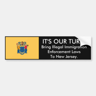 Autocollant De Voiture C'est notre tour, New Jersey. Adhésif pour