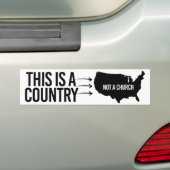 Autocollant De Voiture C'est un pays pas une église (En voiture)