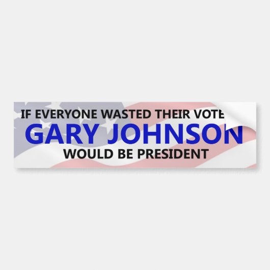 Autocollant De Voiture Chacun doit gaspiller leur vote sur Gary Johnson (Devant)