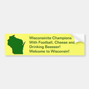 Autocollant De Voiture Champions du Wisconsinite Football, Fromage et Biè