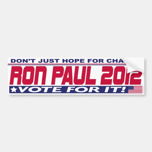 Autocollant De Voiture Changement de Ron Paul (Devant)
