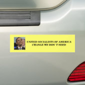 AUTOCOLLANT DE VOITURE CHANGEMENT D'OBAMA ? ? ADHÉSIF POUR PARE-CHOCS (En voiture)