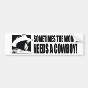 Autocollant De Voiture Chapeau-Cowboy-BUSH-Blanc