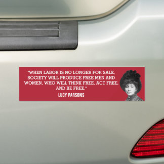 Autocollant De Voiture Chariot pare-chocs Lucy Parsons Travailler