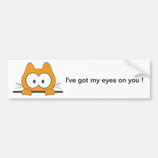 Autocollant De Voiture Chat d'espion (Devant)