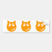 Autocollant De Voiture Chat Emoji au sourire (Devant)